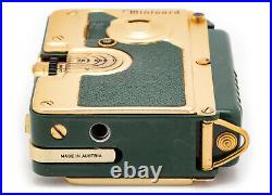 (24) GOERZ Minicord Gold plated withgreen leather, case, beautiful, serviced