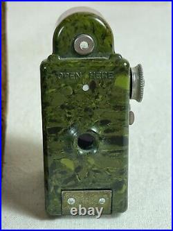 Antique Art Deco Coronet Midget Bakelite, Tiny Box Camera, Spy Camera Green
