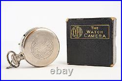 Antique Expo Miniature Pocket Watch Spy Camera in Box Circa 1904 WORKS RARE V17