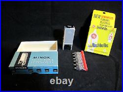 Antique Minox Blitzgerat BC Flashgun Model B with 6 AG1 Bulbs Original Box MINT