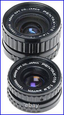 Asahi Pentax Auto-110 Subminiature Film Camera 2.8/24mm 18mm Lenses