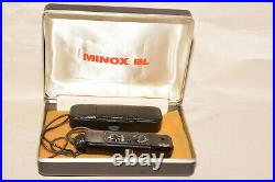 BLACK MINOX BL VINTAGE SUBMINIATURE CAMERA WithCASES & CHAIN. WORKING & EXCELLENT