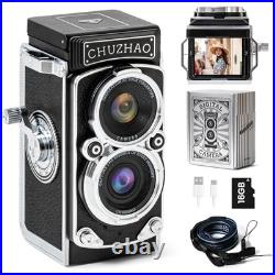 CHUZHAO Mini Vintage Digital Camera, Portable TLR Point and Shoot Retro Camera