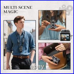 CHUZHAO Mini Vintage Digital Camera, Portable TLR Point and Shoot Retro Camera