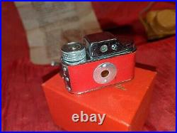 C. M. C. Gray Tougodo Hit Type Vintage mini Camera withLeather case, film, Ins Sht, box