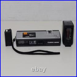Canon 110-ED 110ED Film Camera 26mm f/2.0 withStorage Box, Flash, Extender Vtg Japan Canon 110-ED 110ED Film Camera 26mm f/2.0 withStorage Box, Flash, Extender Vtg Japan