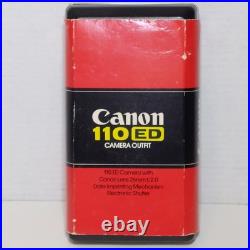 Canon 110-ED 110ED Film Camera 26mm f/2.0 withStorage Box, Flash, Extender Vtg Japan Canon 110-ED 110ED Film Camera 26mm f/2.0 withStorage Box, Flash, Extender Vtg Japan
