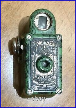 Coronet Midget 16mm Film Spy Camera Bakelite Marble Green Rare Vintage 1930s