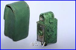 Coronet Midget 16mm compact bakelite collectible camera. Green color with case