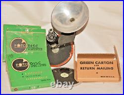 Foto Disc Vintage Subminiature Camera With Discs, Mailer Boxes & Flash