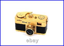 GOLDEN RICOH 16 Beautiful Vintage Subminiature Camera with Original Leather Case