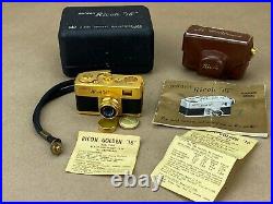 Golden Ricoh 16 Steky Subminiature Spy Camera with Riken 2.5cm Lens Mint with Box