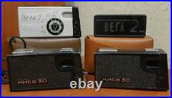 Lot of 2KIEV 30 and 1 vega-2 Vintage Soviet Miniature Spy Camera Photo USSR