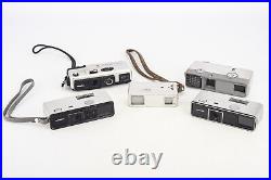Lot of 5 Vintage Minolta Subminiature QT EE Model P Cameras for PARTS REPAIR V10