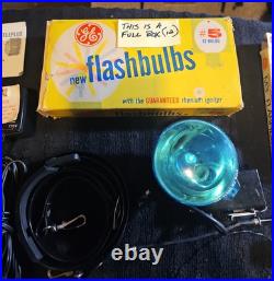Lot of Vintage Camera Accessories Flash guns Flash bulbs Shoulder Strap