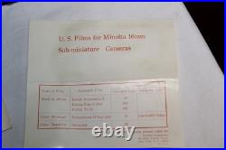 MIB Vintage MINOLTA 16II Push-Pull Camera with Original Paperwork