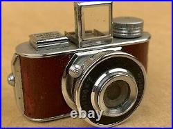 MIDGET JILONA Hit Type Vintage Subminiature Camera with Brown Leatherette Tiny