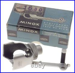 MINOX spy camera tripod adapter mount boxed stativkopf chrome mint condition
