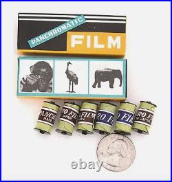 Mini Toy Camera ARROW SUBMINIATURE w Faux Film Rolls & Leather Case Vintage SPY