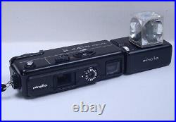 Minolta 16QT Vintage Pocket Compact Film Camera ROKKOR 23mm f/3.5 Lens w Flash