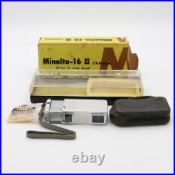 Minolta-16 II Vintage Spy Camera In Original Box With Carrying Case 1966 Awesome