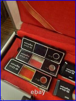 Minolta 16 MG-S Spy Camera Set Filters Flashgun Close Up Lenses Vintage RARE