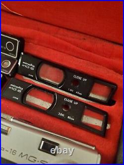 Minolta 16 MG-S Spy Camera Set Filters Flashgun Close Up Lenses Vintage RARE