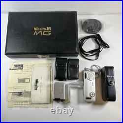 Minolta-16 MG Subminiature Film Camera With Leather Holder Case VINTAGE Clean