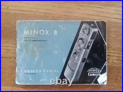 Minox B Camera + Books Developing Tank, Loupe, Flash, Tripod, Case, Film