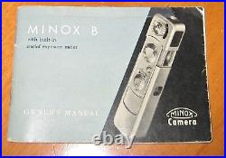 Minox B Spy Camera Original Case & Chain Tripod Flash Book Film Vintage