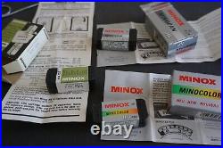 Minox B Vintage 1960 Subminature Spy Camera With Leather Case, 3 Film, 2 Mailers