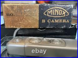 Minox B Vtg German Spy Camera With Box, Case, Leather Case & Chain 841823