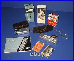Minox Model B Vintage Miniature Spy Camera, Case, Chain, Manual, Flash & Film