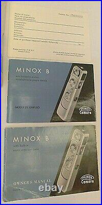 Minox Vintage Model B Film Camera, Box, Flash, User Manuals -Germany TESTED