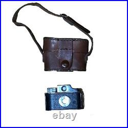Mycro Sanwa Co. Miniature Spy Camera & Leather Travel Case Japan Vtg. Untested