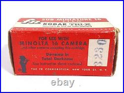 NOS Minolta 16 Kodak Tri-X 270 Subminiature Film Cartridge FR CORP VTG Expired