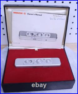 Nice Vintage Rare Minox C Subminiature Film Camera With Case Box & Manuals Germany