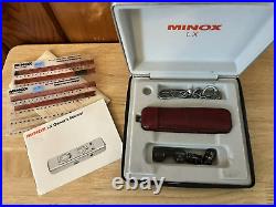 Orig vintage Germany made Minox LX Subminiature Spy Camera IN BOX withRED case