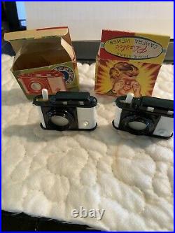 Pair of Vintage Hong Kong MOVIE STARS CAMERA Viewer Dime Store Toy in Box 1950s