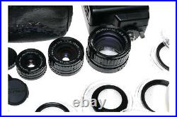 Pentax Auto 110 Film Camera Lenses 2.8/50 28mm 14mm Filters Flash Case