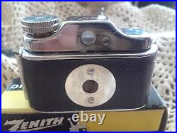 RARE VNTG LOT of 8 1950's ELITE Miniature Spy Cameras, Leather Cases, Japan? NIB
