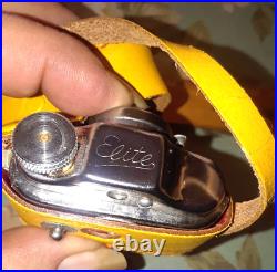 RARE VNTG LOT of 8 1950's ELITE Miniature Spy Cameras, Leather Cases, Japan? NIB