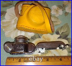 RARE VNTG QTY 4 Miniature 1950's ELITE Spy Camera Leather Case & Box, Japan? NIB
