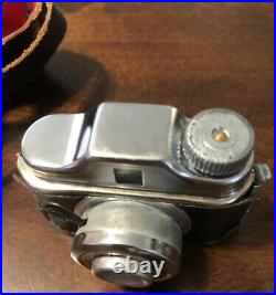 Rare Vintage'Arrow' Mini Spy Camera, ORIGINAL Leather Case, Antique, 1950s