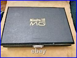 Rare Vintage Cased MINOLTA-16 MG Subminiature Spy Camera & Accessories