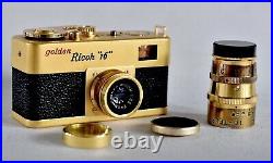 Ricoh 16 golden RICOH Subminiature camera Japan + Telepoto Lens Photo Vintage