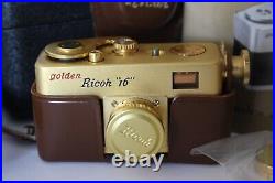 Ricoh Golden Vintage Subminiature Camera from Japan with Case