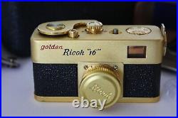 Ricoh Golden Vintage Subminiature Camera from Japan with Case