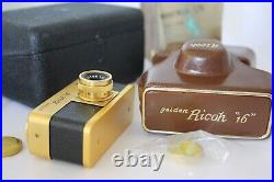 Ricoh Golden Vintage Subminiature Camera from Japan with Case