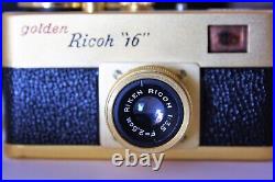 Ricoh Golden Vintage Subminiature Camera from Japan with Case
